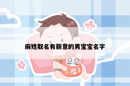 麻姓取名有新意的男宝宝名字