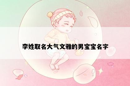 李姓取名大气文雅的男宝宝名字