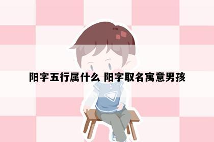 阳字五行属什么 阳字取名寓意男孩